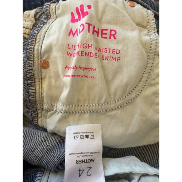 MOTHER “Lil Hi Waisted Weekender Skimp” Jeans-Perfectly Imperfect Size 24 New - Picture 13 of 16